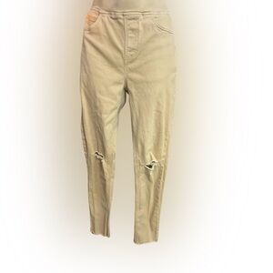 8th of LA Women's Tan Distressed Jeans Size Small‎